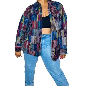 Christopher & Banks Patchwork Button Down